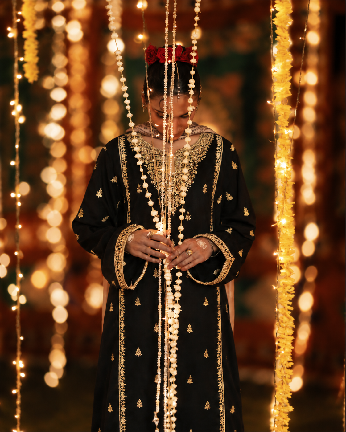 Noor-e-Shab Black Embroidered Silk Viscose Suit | Luxury Pakistani Wedding Wear