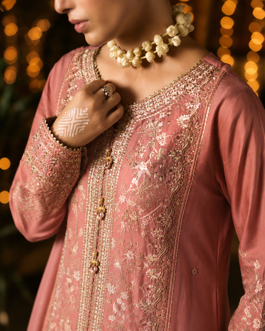 Zar Gul Blush Pink Embroidered Pakistani Suit | Luxury Festive Wedding Wear