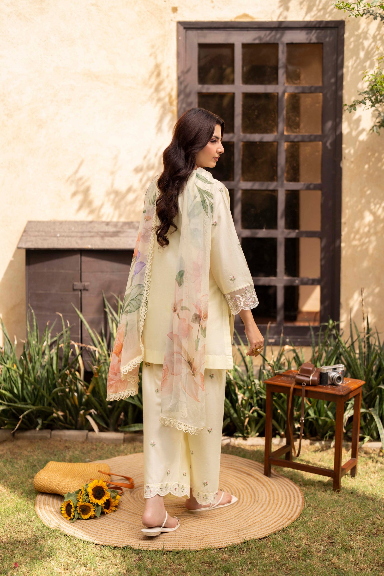 Kyra Embroidered Cotton Stitched 3 Piece Suit | Rosh Creations