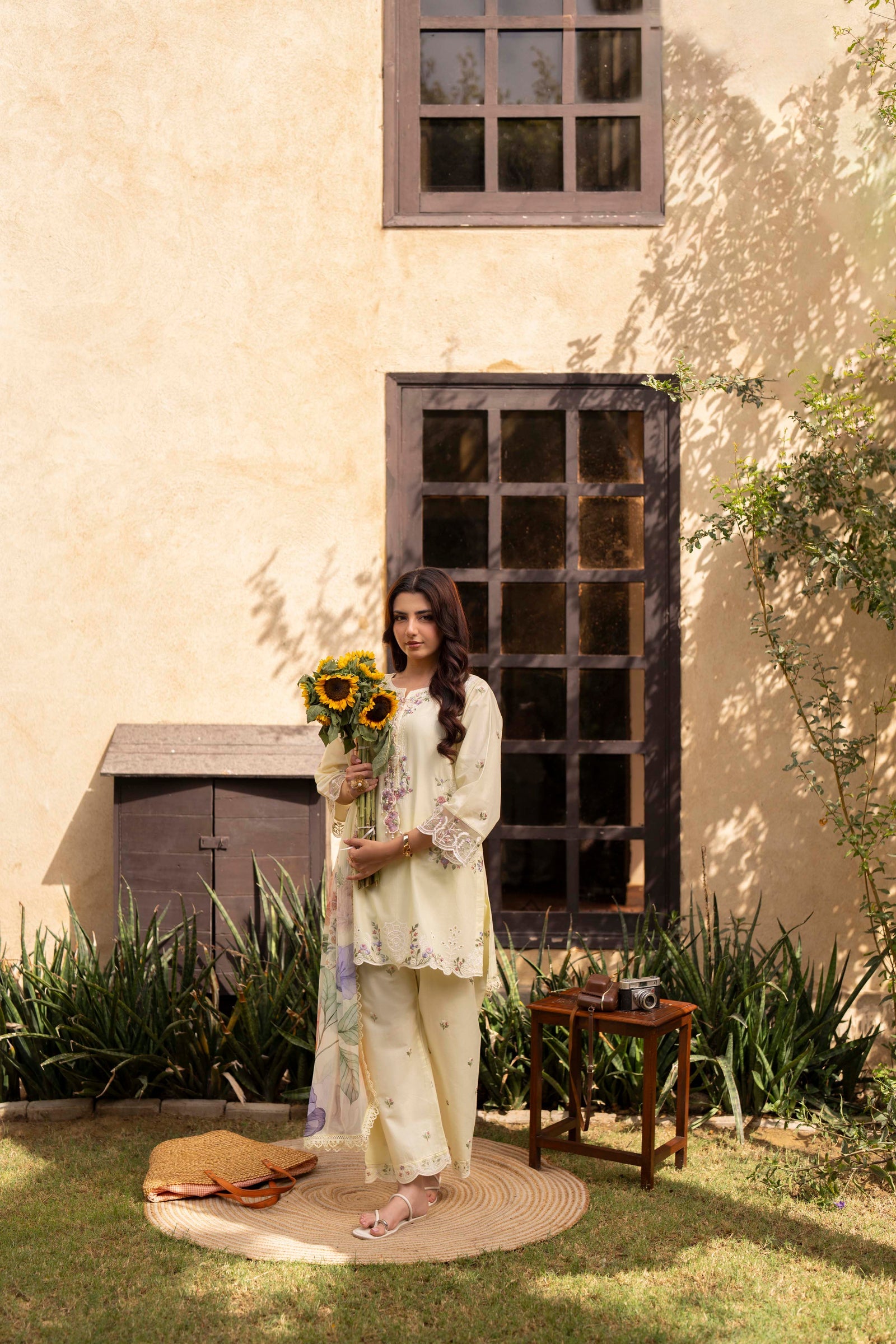 Kyra Embroidered Cotton Stitched 3 Piece Suit | Rosh Creations