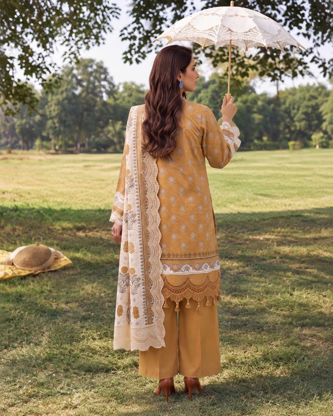 Amber Lawn Embroidered Suit | Rosh Creations