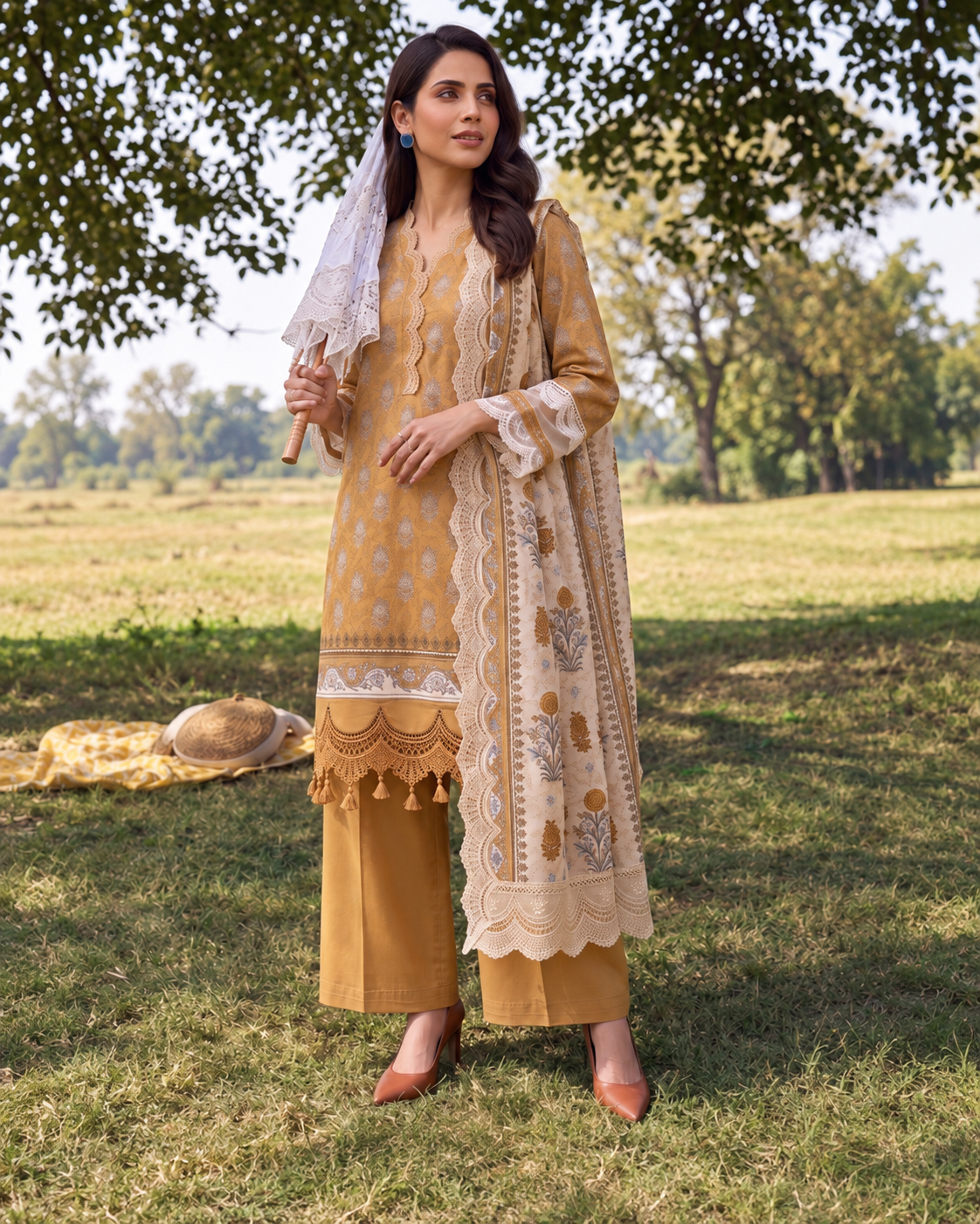Amber Lawn Embroidered Suit | Rosh Creations