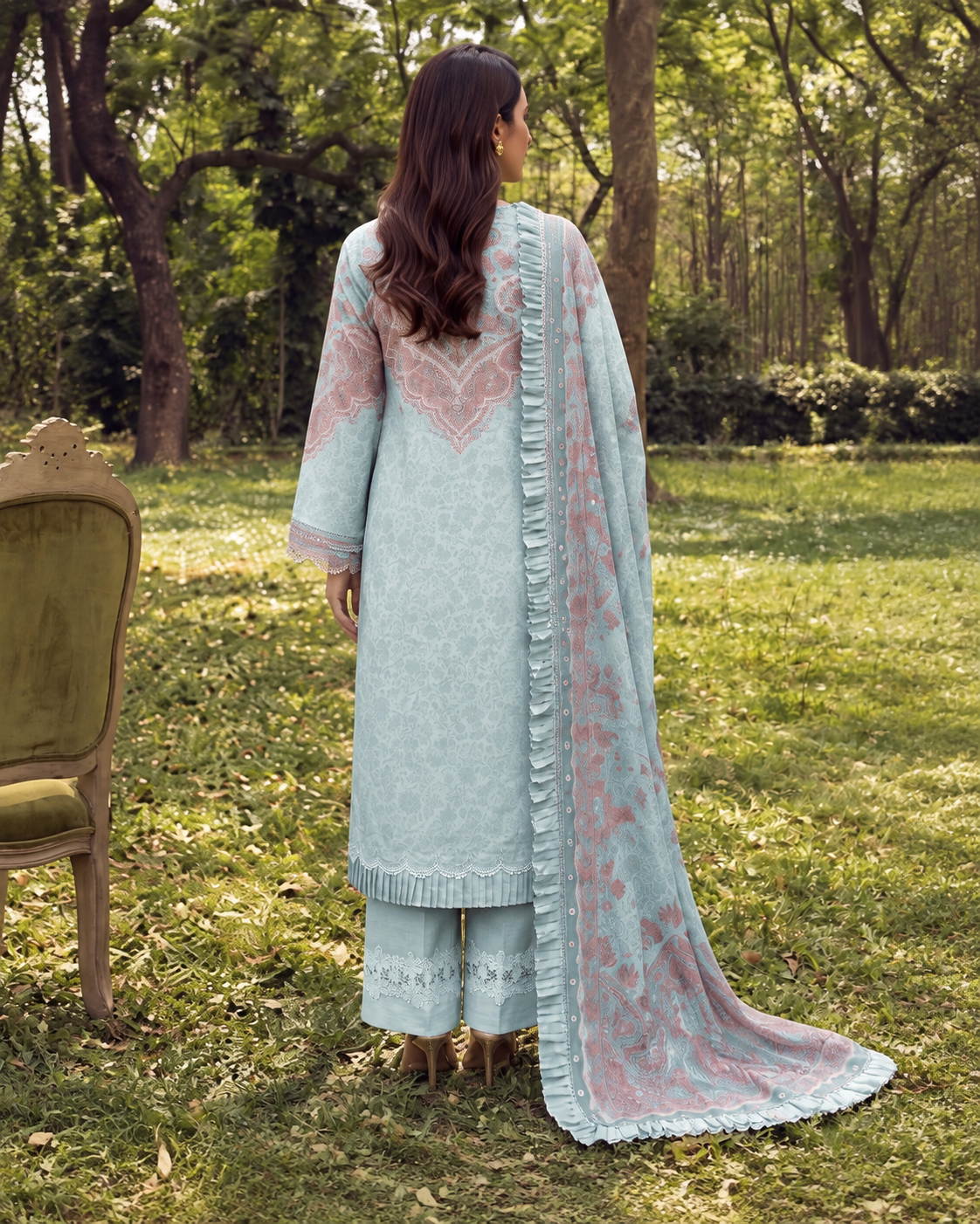 Howlite Lawn Embroidered Suit | Rosh Creations