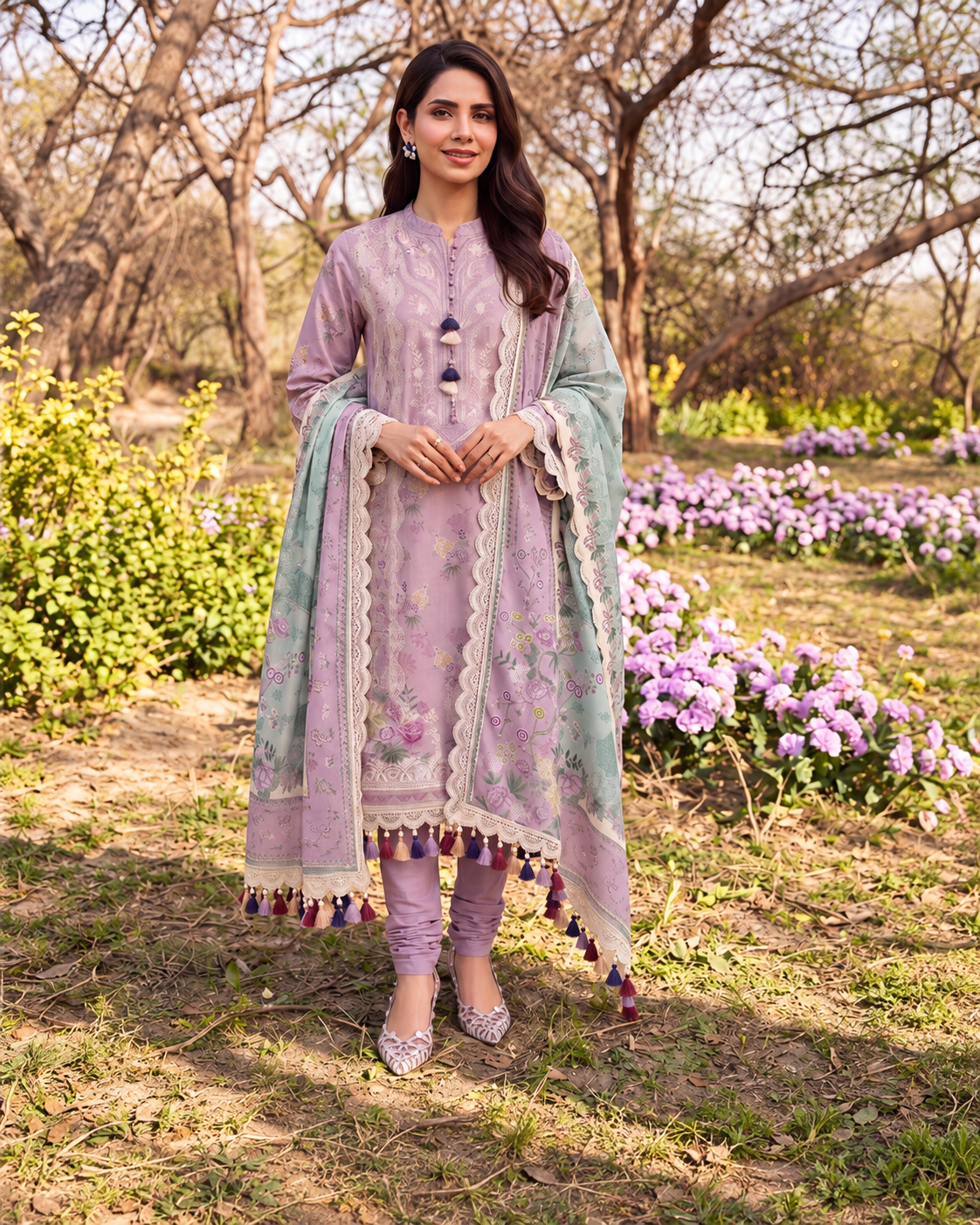 Lilly Lawn Embroidered Suit | Rosh Creations