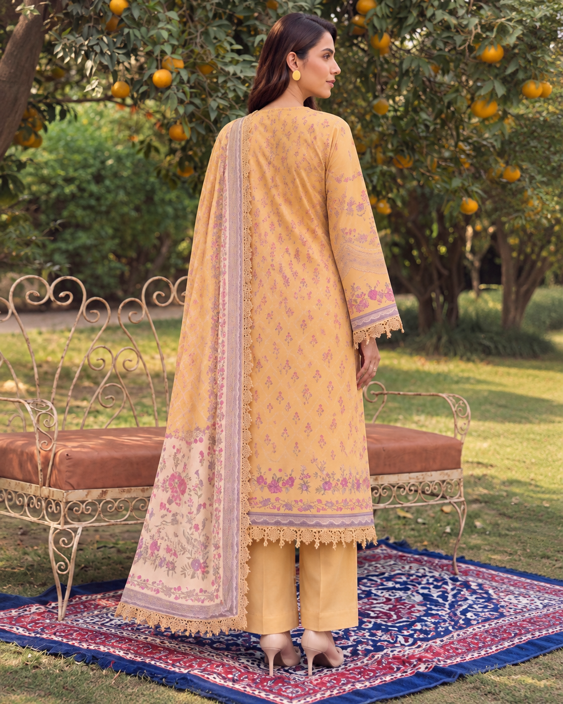 Mariegold Lawn Embroidered Suit | Rosh Creations