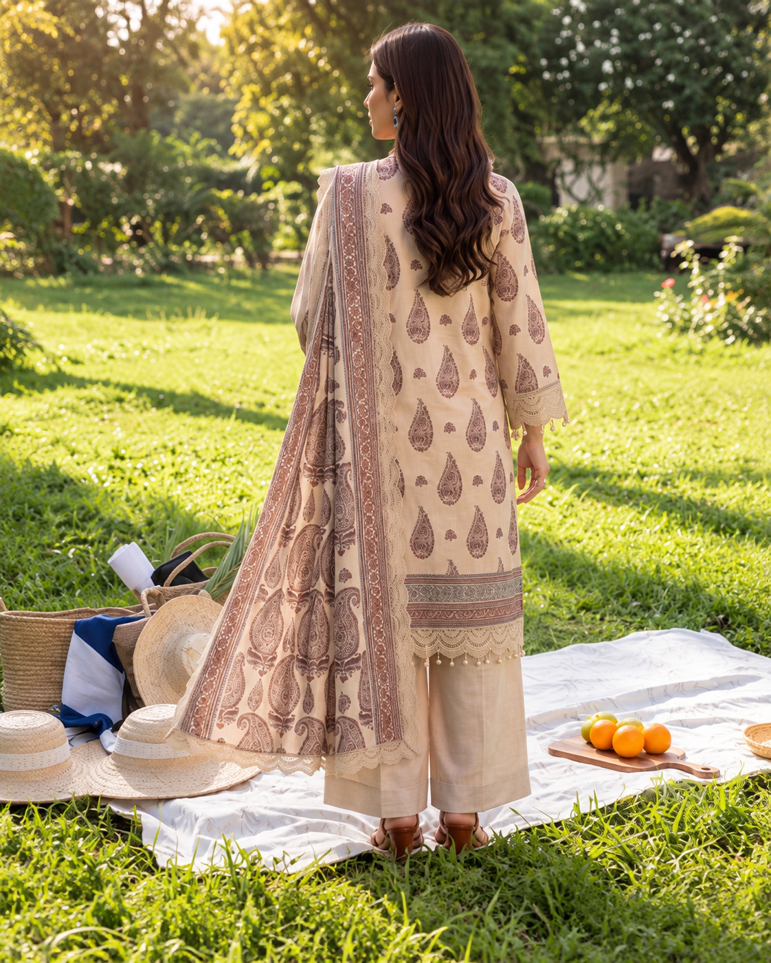 Quartz Lawn Embroidered Suit | Rosh Creations