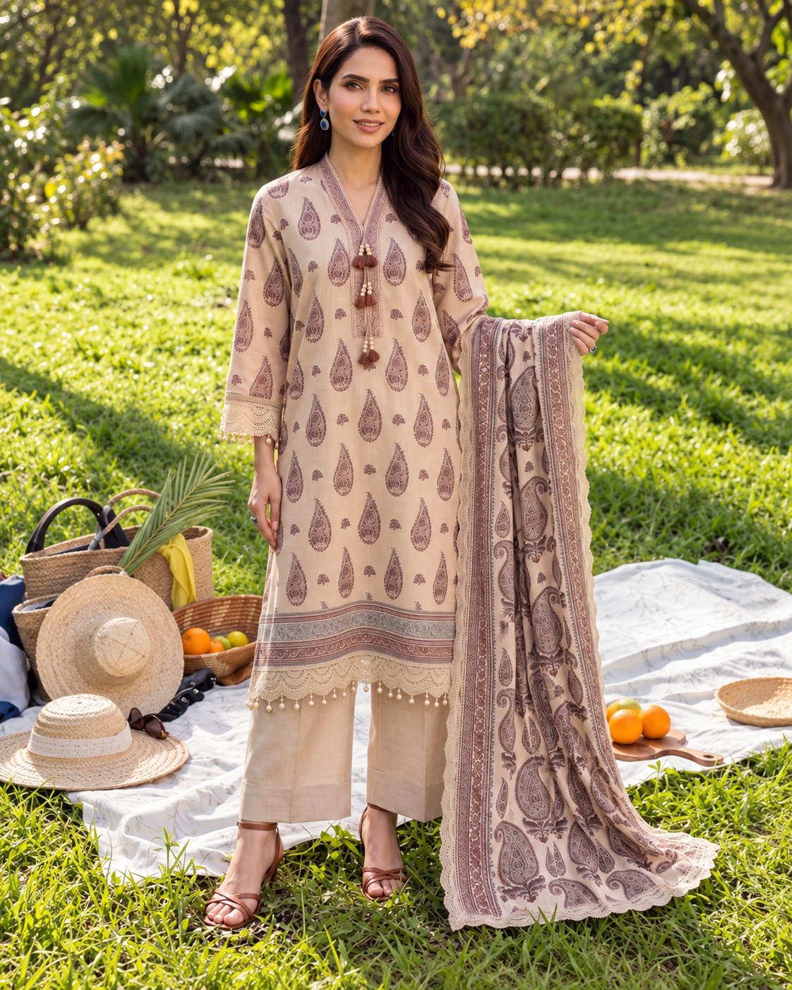 Quartz Lawn Embroidered Suit | Rosh Creations
