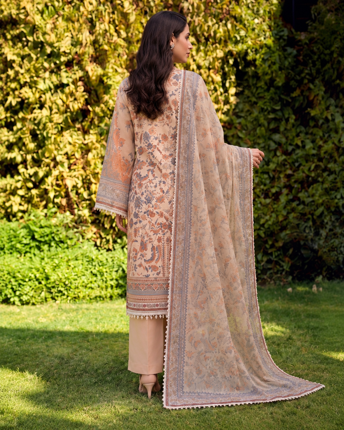 Rutile Lawn Embroidered Suit | Rosh Creations