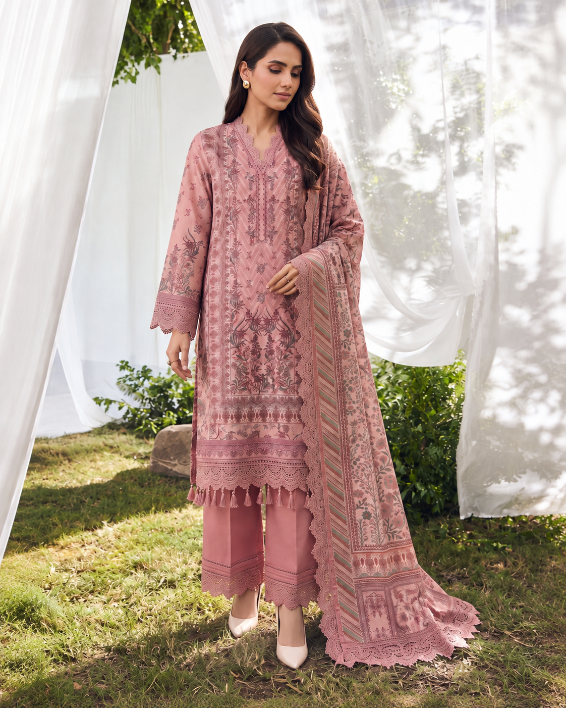 Sunstone Lawn Embroidered Suit | Rosh Creations