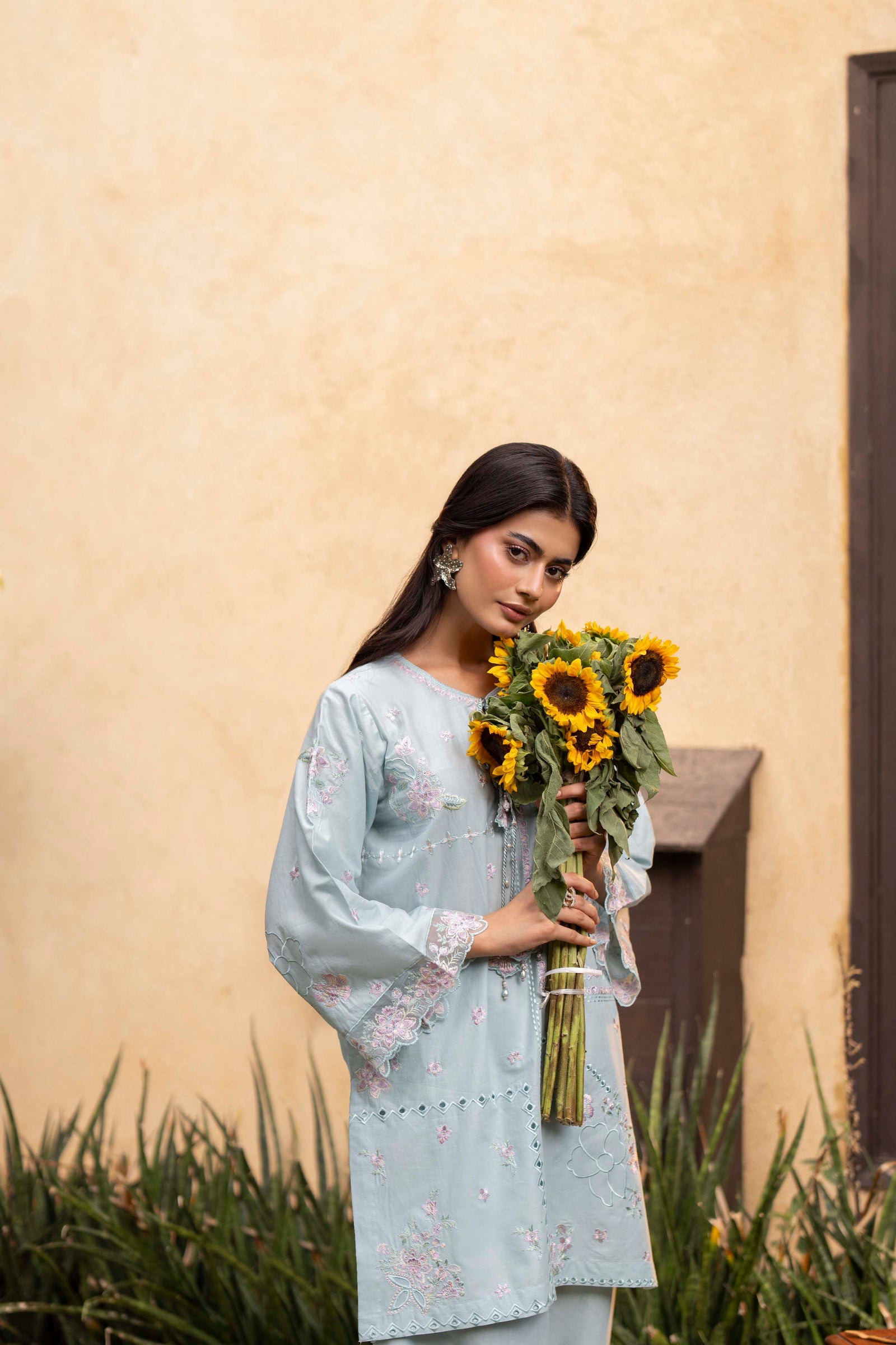 Stella Embroidered Cotton Stitched 3 Piece Suit | Rosh Creations